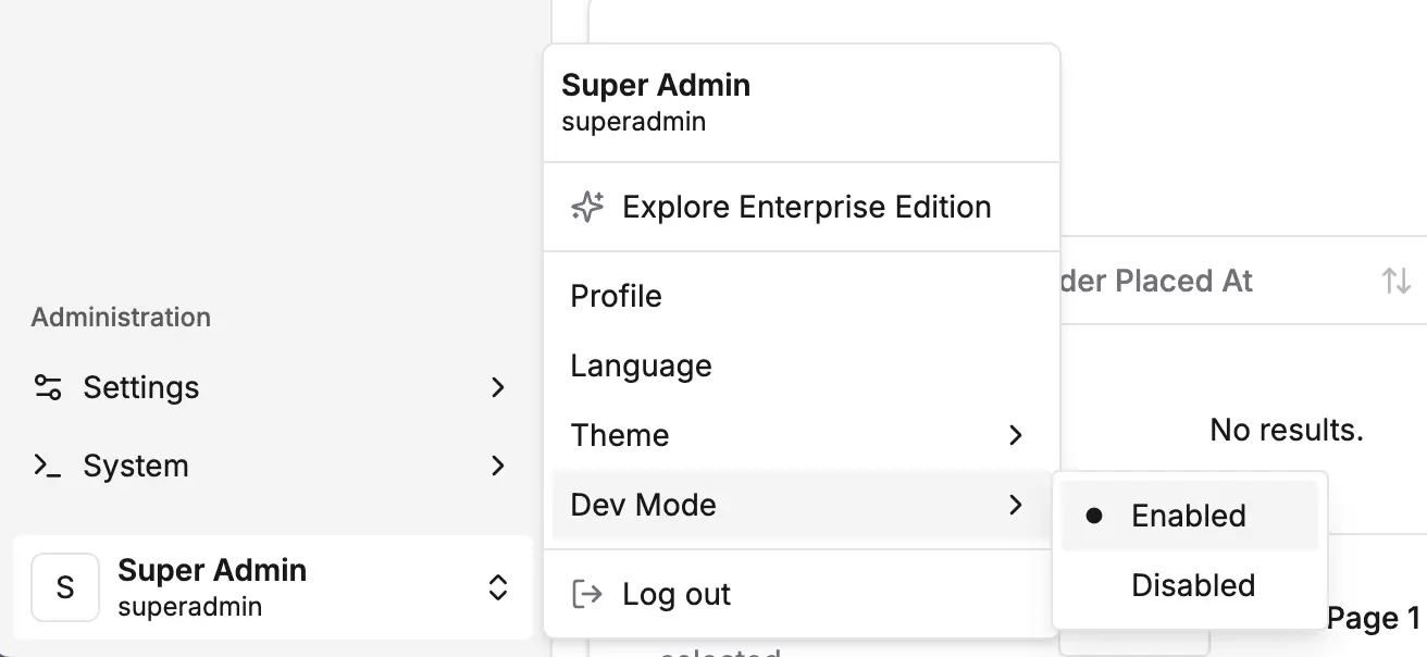 Dev mode